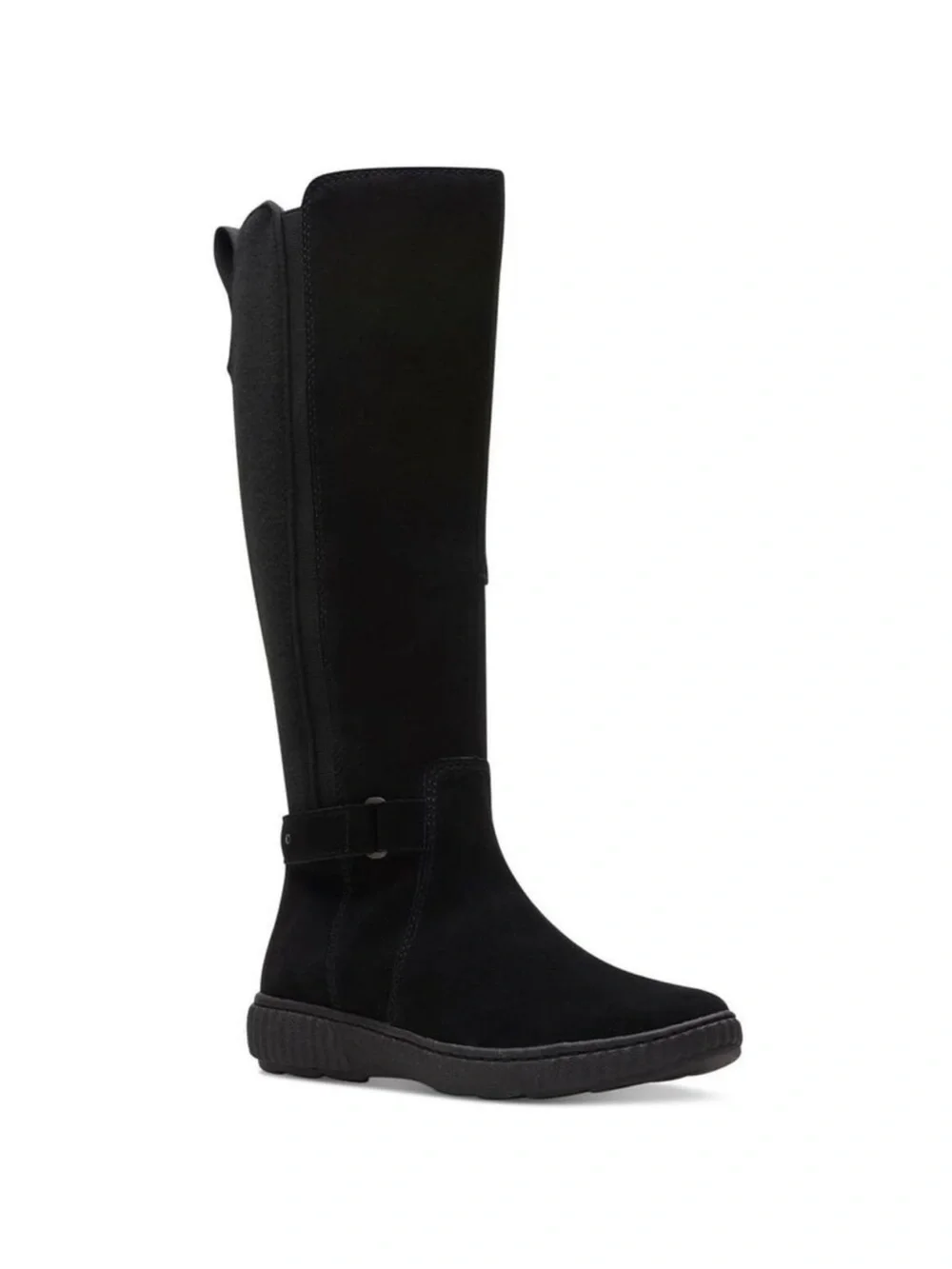 Clarks Collection Suede & Fabric Tall Shaft Boots Caroline Style Black 11